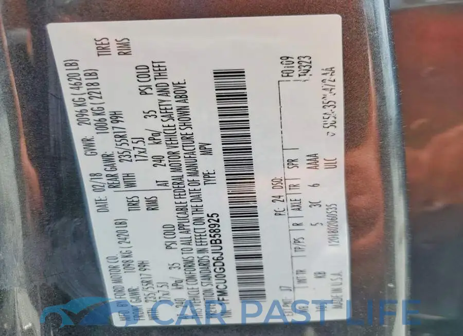 1FMCU0GD6JUB58925# 14