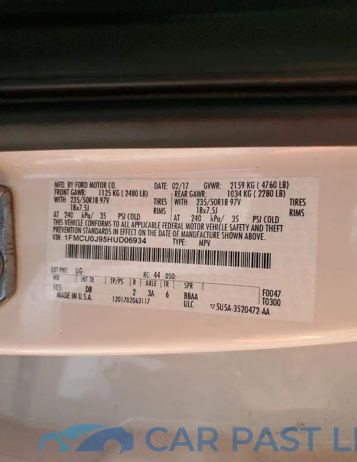 1FMCU0J95HUD06934# 13
