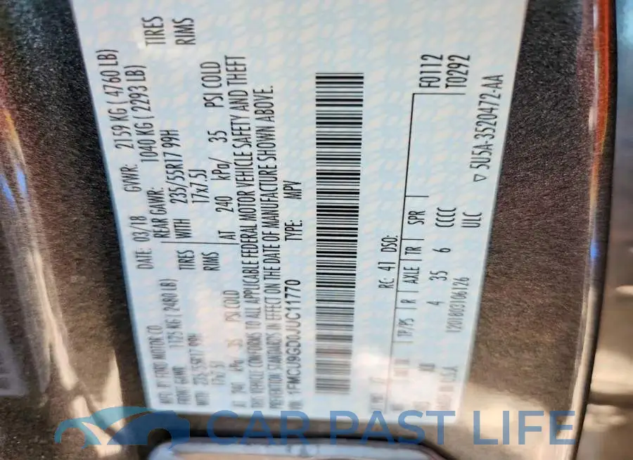 1FMCU9GD0JUC11770# 13