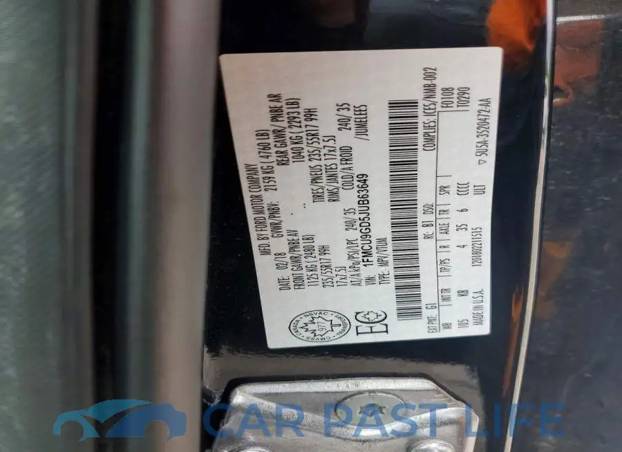 1FMCU9GD5JUB63649# 12