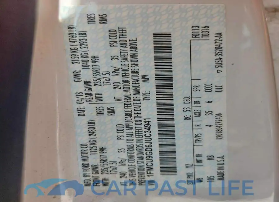 1FMCU9GD6JUC34941# 14