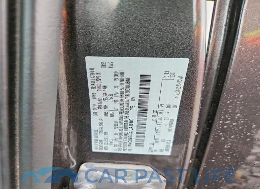 1FMCU9GDXJUA18400# 12