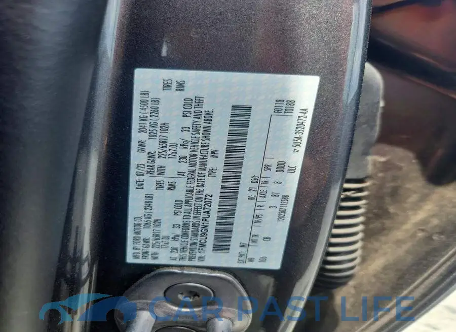 1FMCU9GN1PUA72072# 12