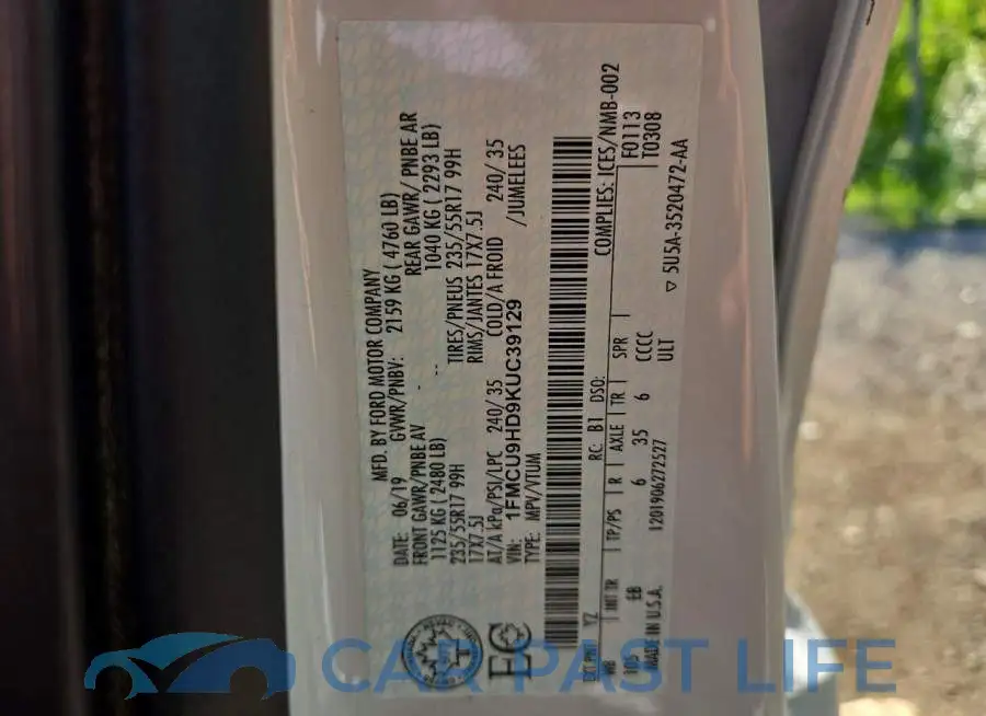 1FMCU9HD9KUC39129# 13