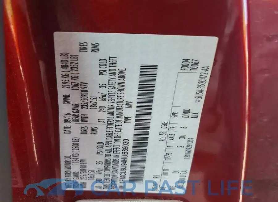 1FMCU9J94HUB89030# 13