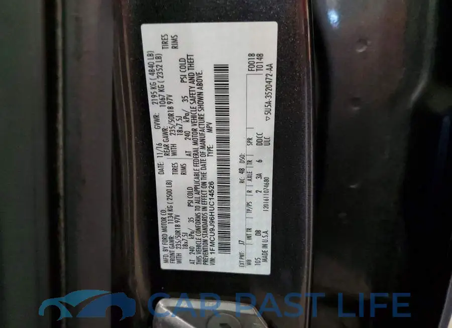 1FMCU9J96HUC14526# 13