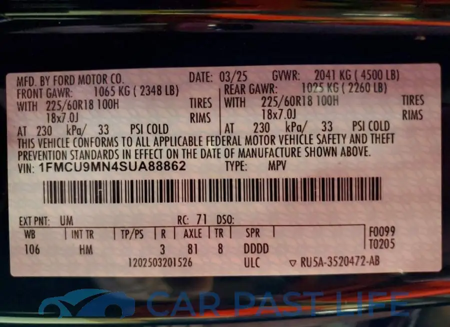 1FMCU9MN4SUA88862# 14