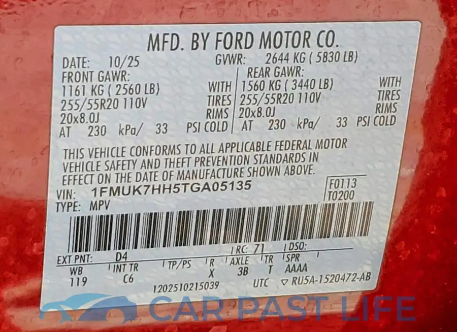 1FMUK7HH5TGA05135# 14