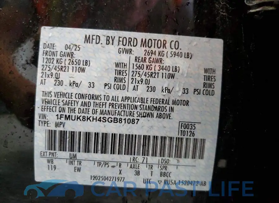 1FMUK8KH4SGB81087# 14