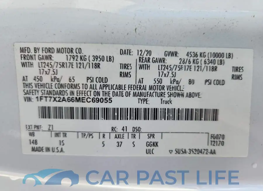 1FT7X2A66MEC69055# 12