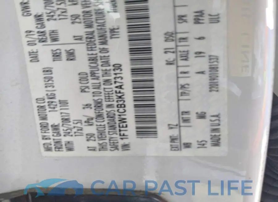 1FTEW1CB3KFA73130# 12