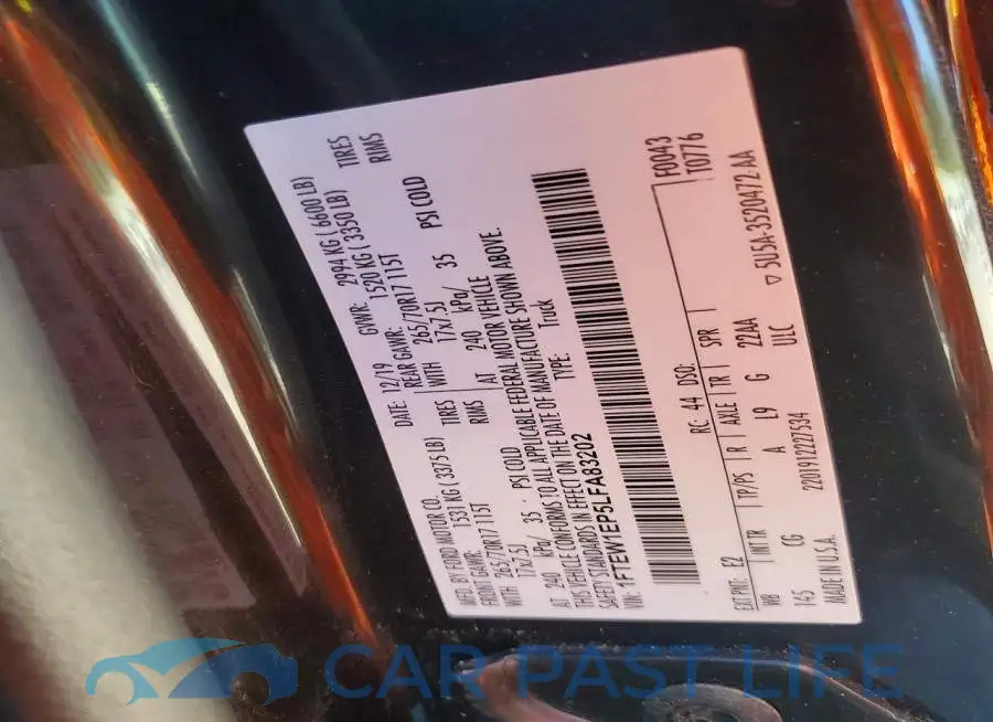 1FTEW1EP5LFA83202# 12