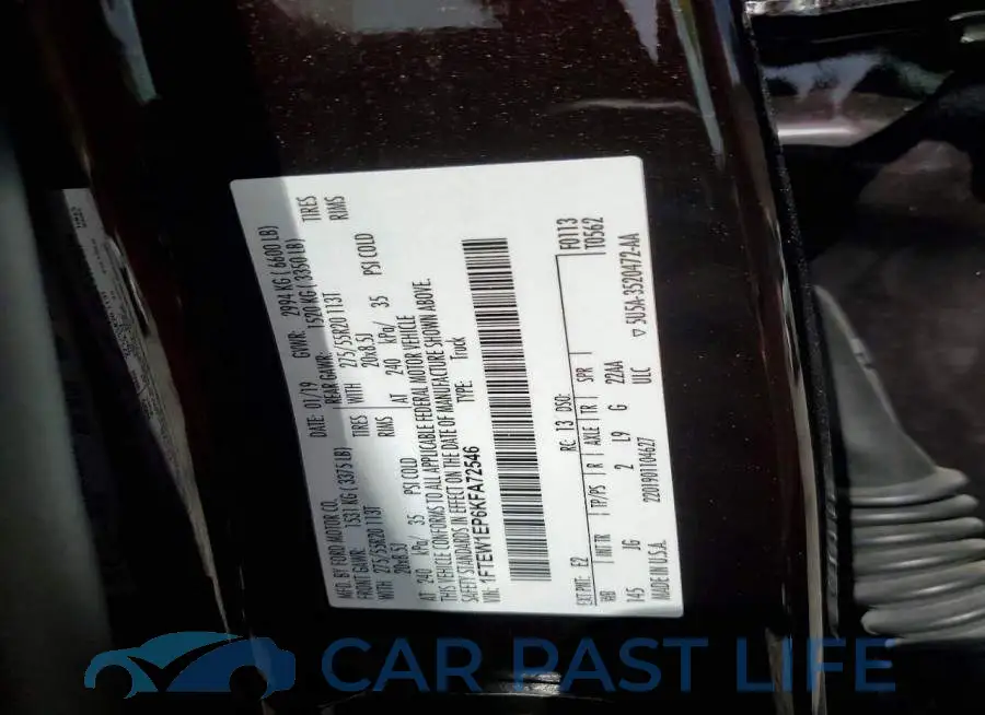 1FTEW1EP6KFA72546# 12