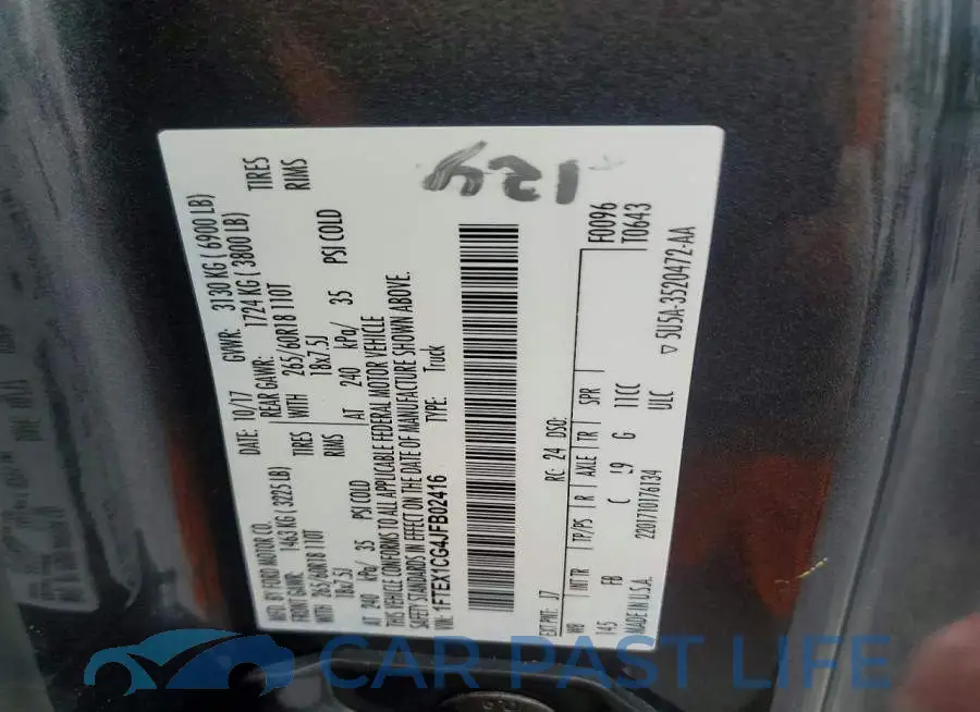 1FTEX1CG4JFB02416# 12