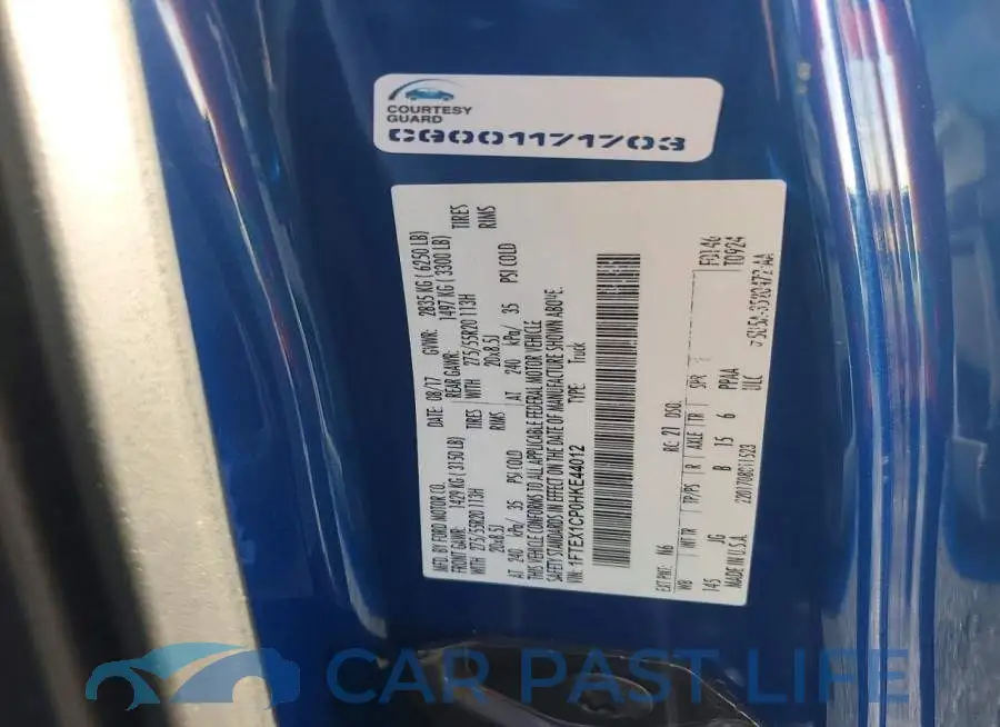 1FTEX1CP0HKE44012# 12