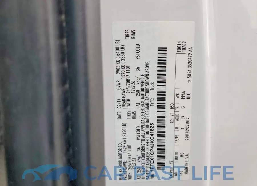 1FTEX1CP4JKC41825# 12