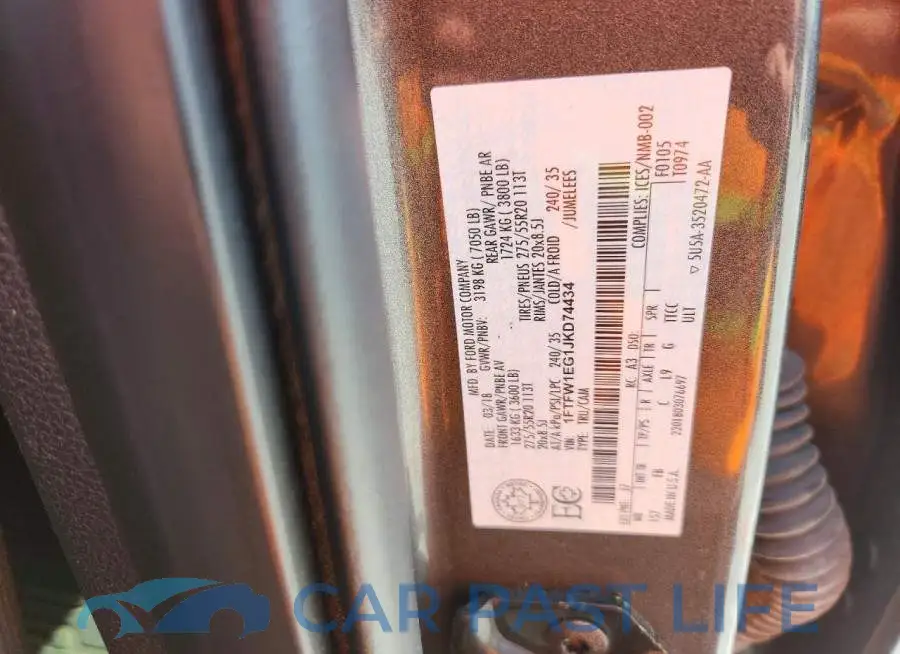 1FTFW1EG1JKD74434# 12
