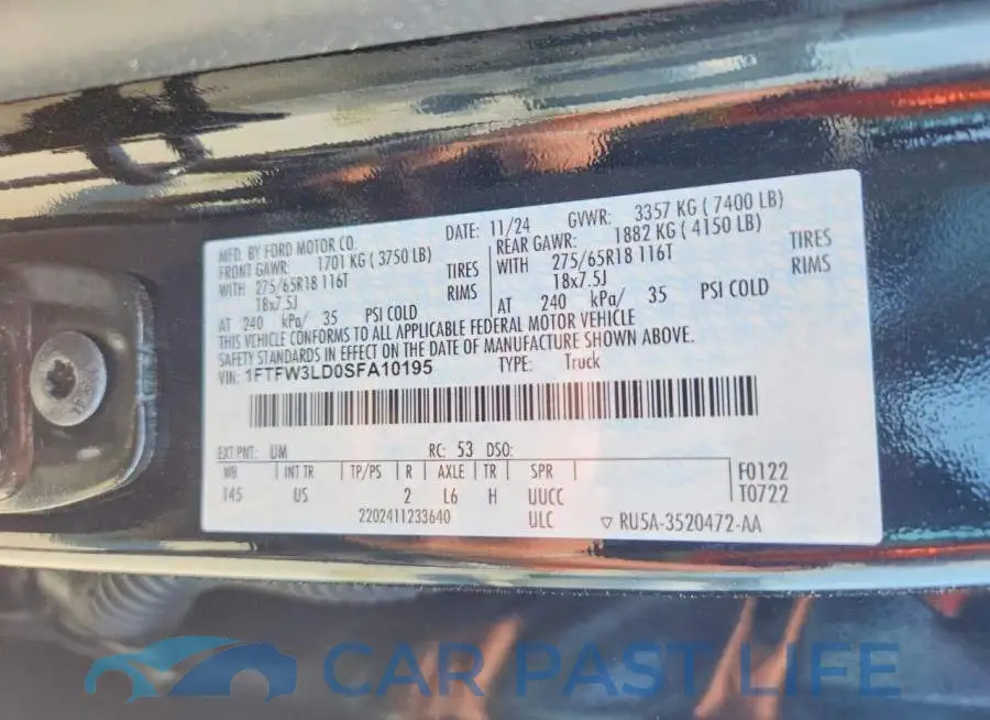 1FTFW3LD0SFA10195# 13