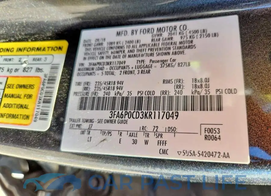 3FA6P0CD3KR117049# 12