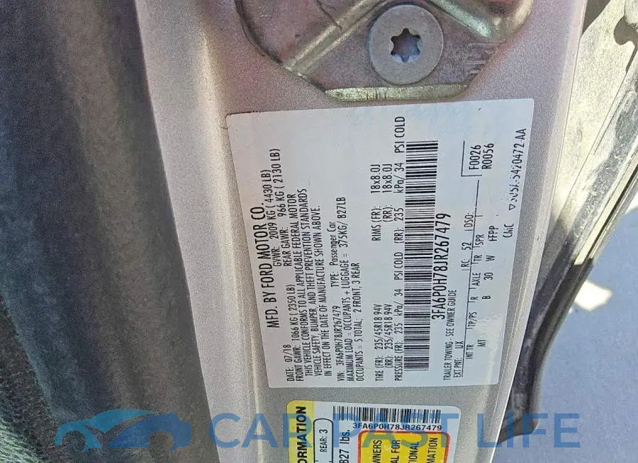 3FA6P0H78JR267479# 12