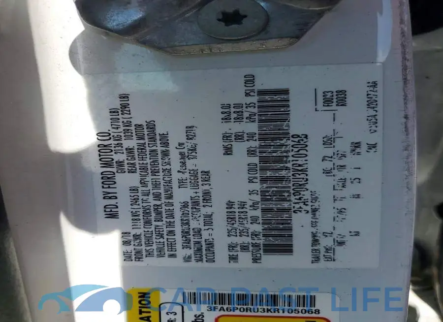 3FA6P0RU3KR105068# 12