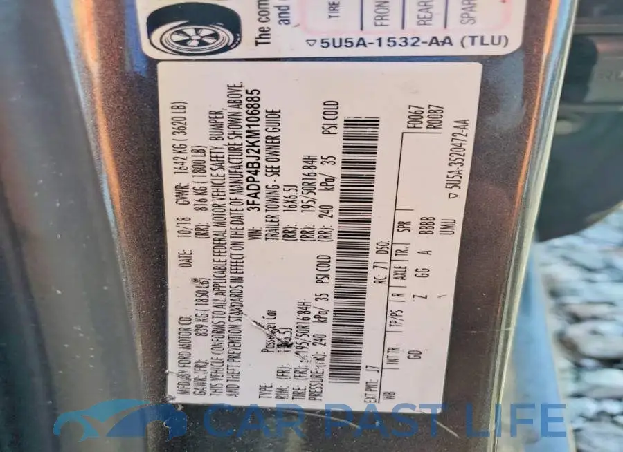 3FADP4BJ2KM106885# 12