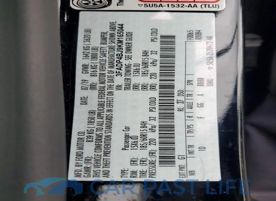 3FADP4BJ9KM165044# 13