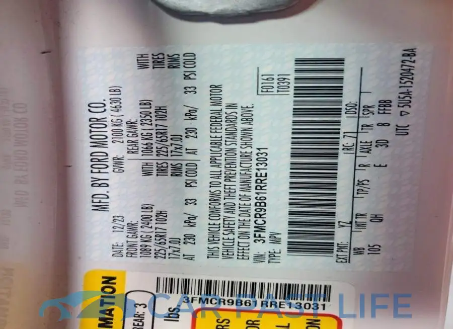 3FMCR9B61RRE13031# 13