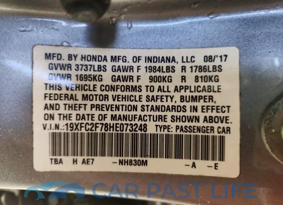 19XFC2F78HE073248# 13