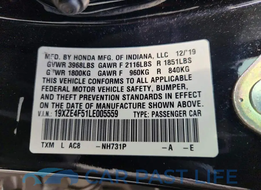 19XZE4F51LE005559# 12
