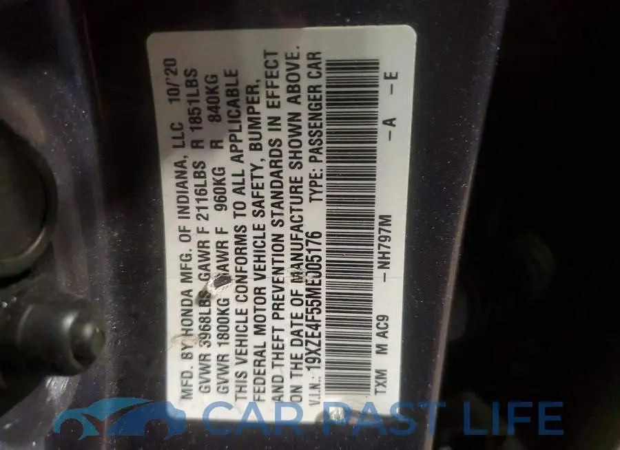 19XZE4F55ME005176# 13