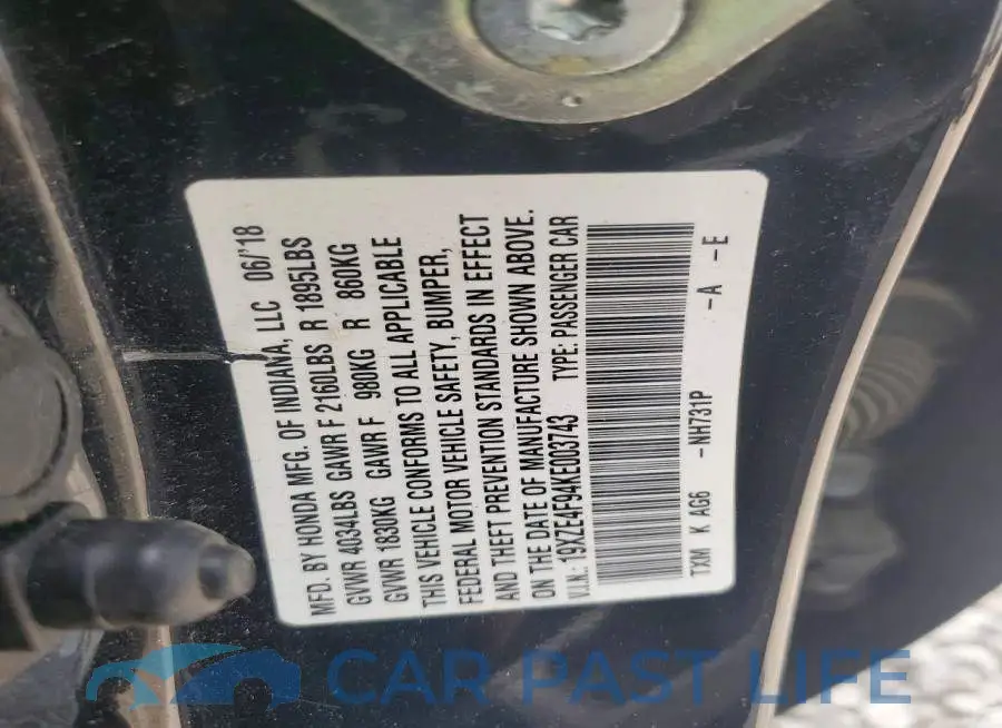 19XZE4F94KE003743# 12