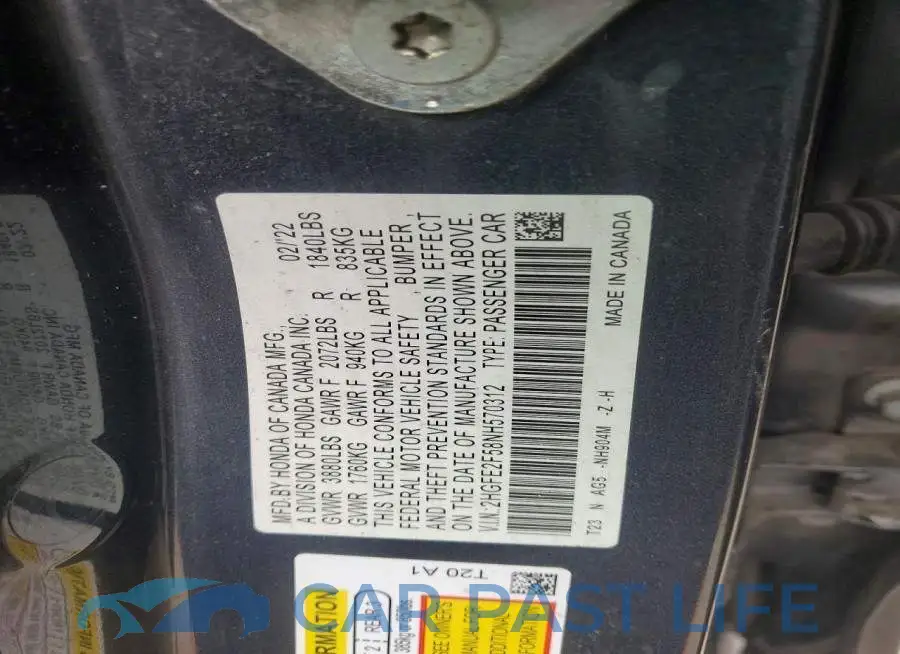 2HGFE2F58NH570312# 12