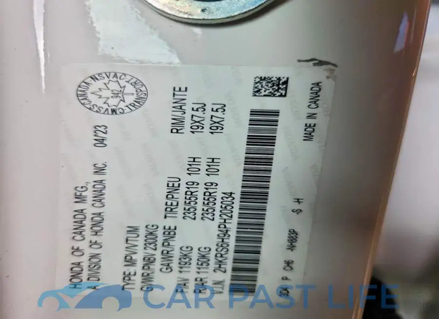 2HKRS6H94PH205034# 13