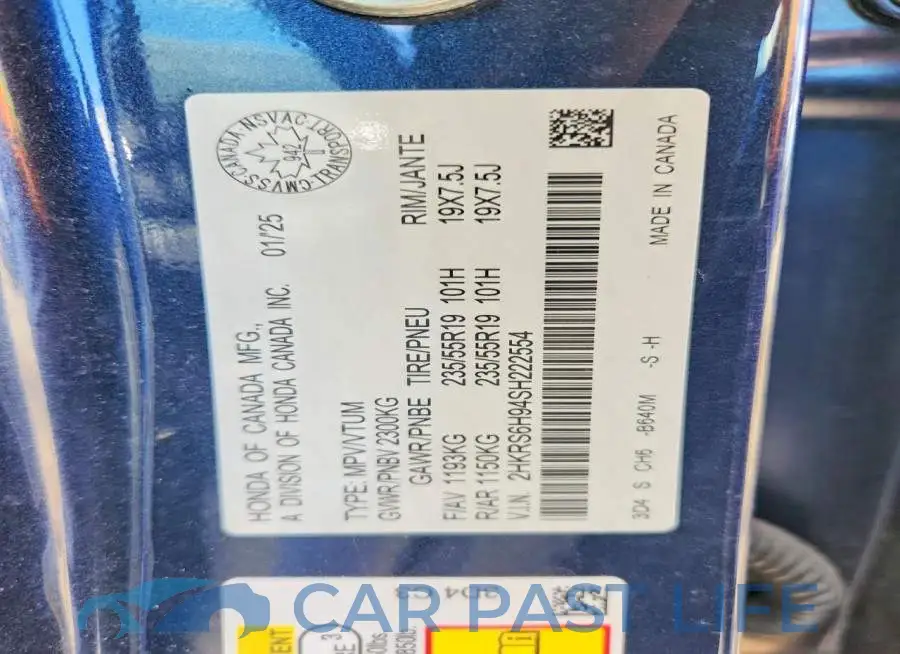 2HKRS6H94SH222554# 13