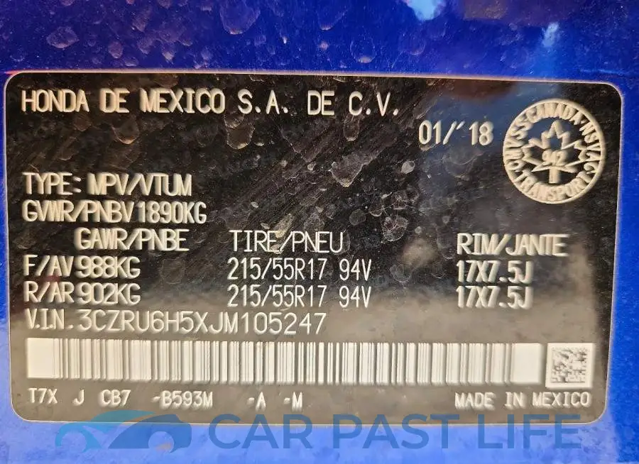 3CZRU6H5XJM105247# 13