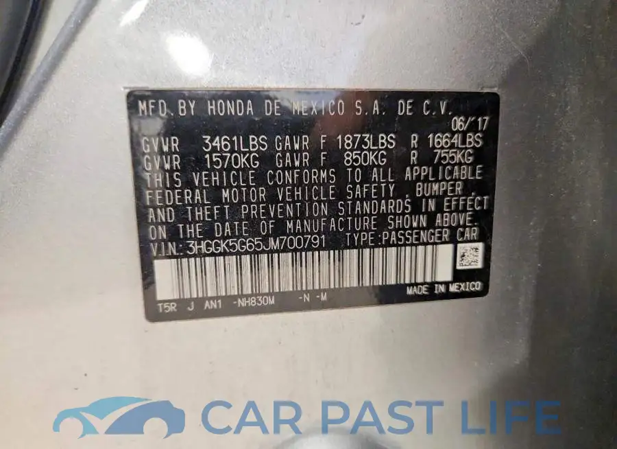 3HGGK5G65JM700791# 13