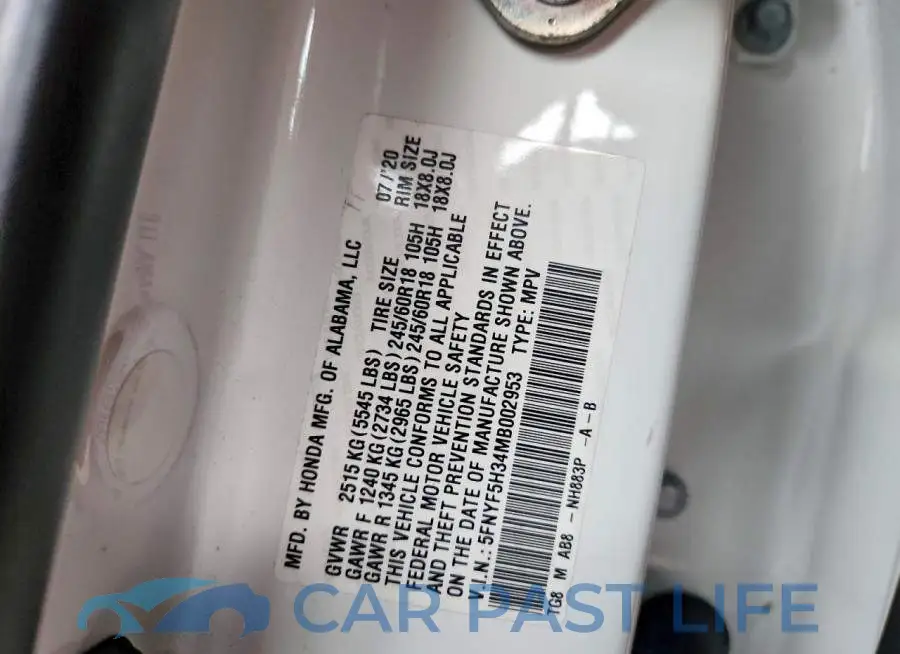 5FNYF5H34MB002953# 13