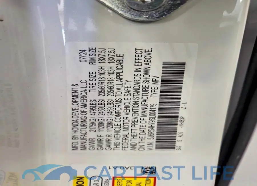 5J6RS4H79SL004179# 12