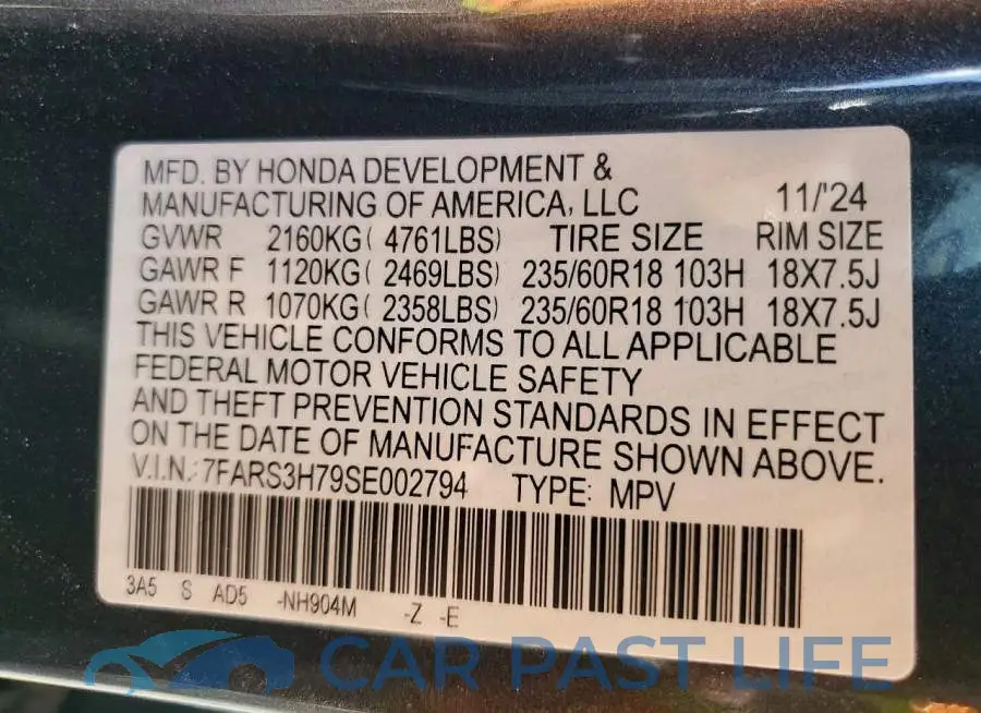7FARS3H79SE002794# 13