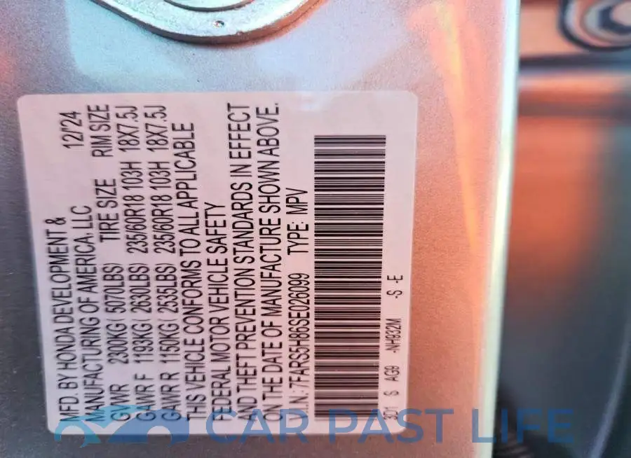 7FARS5H86SE026099# 13