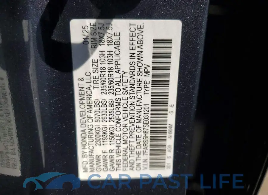 7FARS5H87SE031201# 13