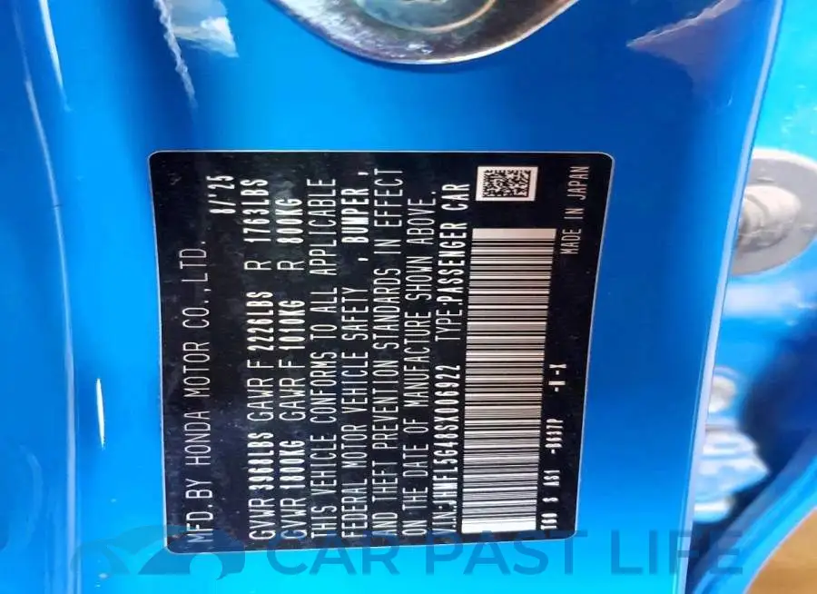 JHMFL5G48SX006922# 12
