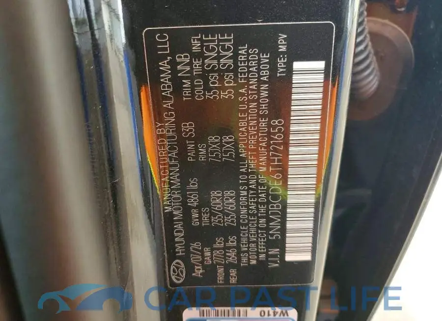 5NMJBCDE6TH721658# 13