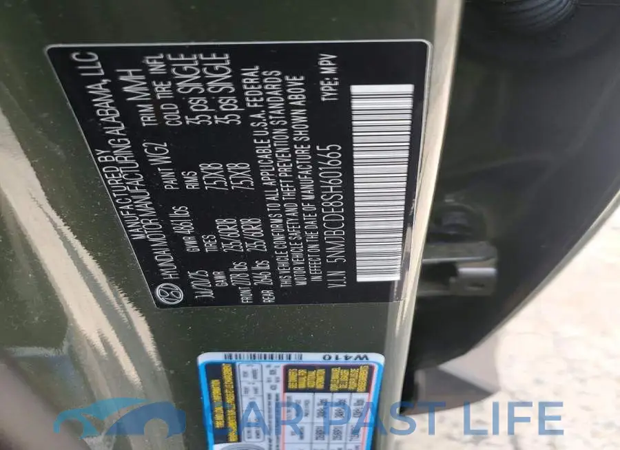 5NMJBCDE8SH601665# 12