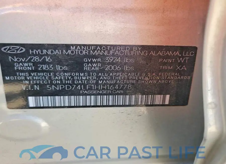 5NPD74LF1HH164778# 12