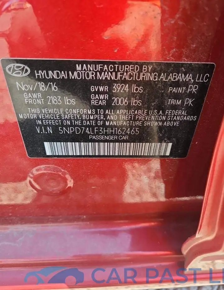 5NPD74LF3HH162465# 12