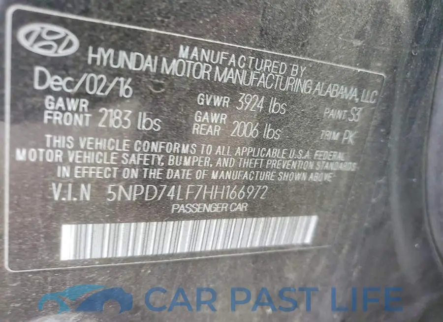 5NPD74LF7HH166972# 12