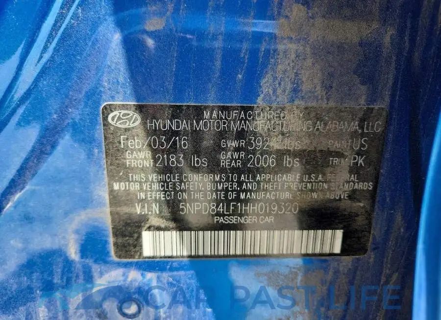 5NPD84LF1HH019320# 12
