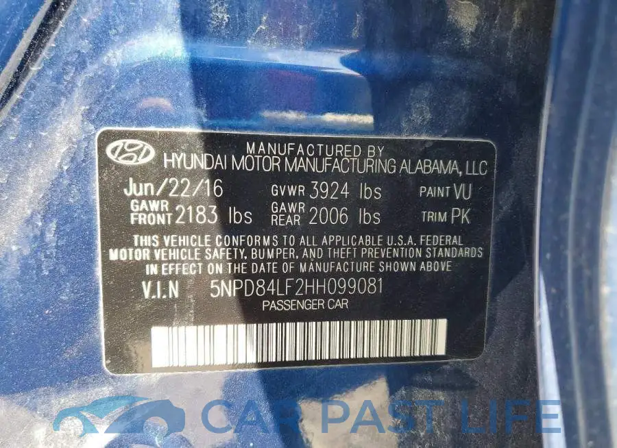 5NPD84LF2HH099081# 12